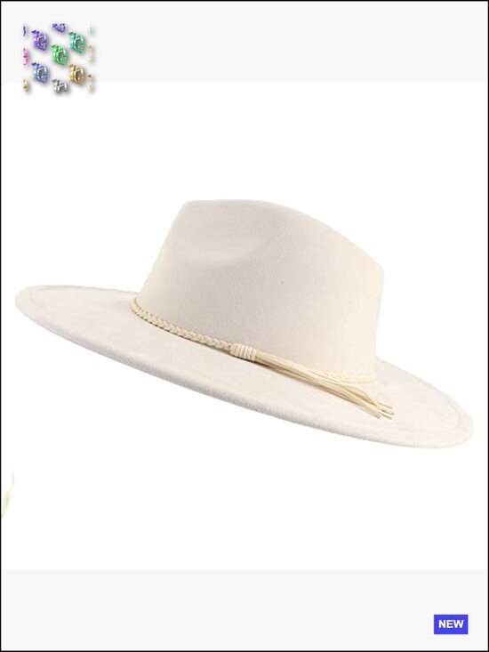 Big Wide Brim Fedora Hat Suede Western Panama Rancher Hat Adjustable main image 4